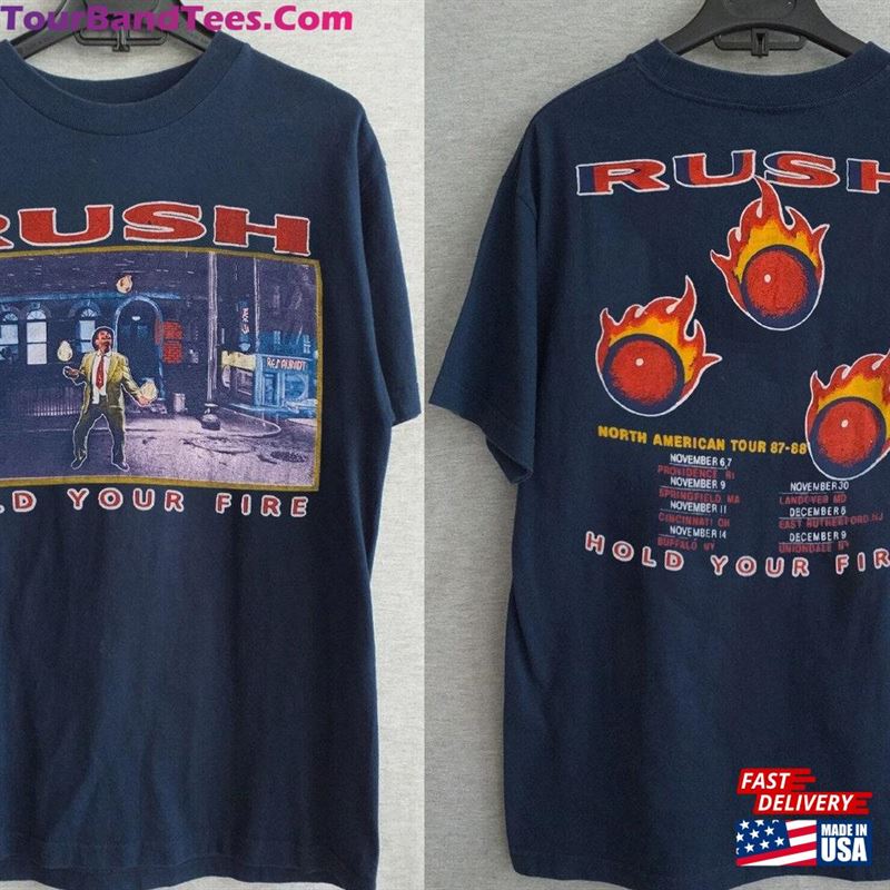 Rush Hold Your Fire North American Tour T-Shirt Navy Unisex Hoodie 29Uf166966 – Utopia Fashion