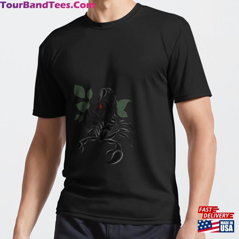 Scorpio With A Black Rose Active T-Shirt Unisex Classic 29Uf187564 – Utopia Fashion