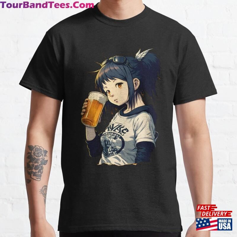 Shop Now For An Anime Girl Drinking Beer T-Shirt Classic Hoodie 29Uf187203 – Utopia Fashion