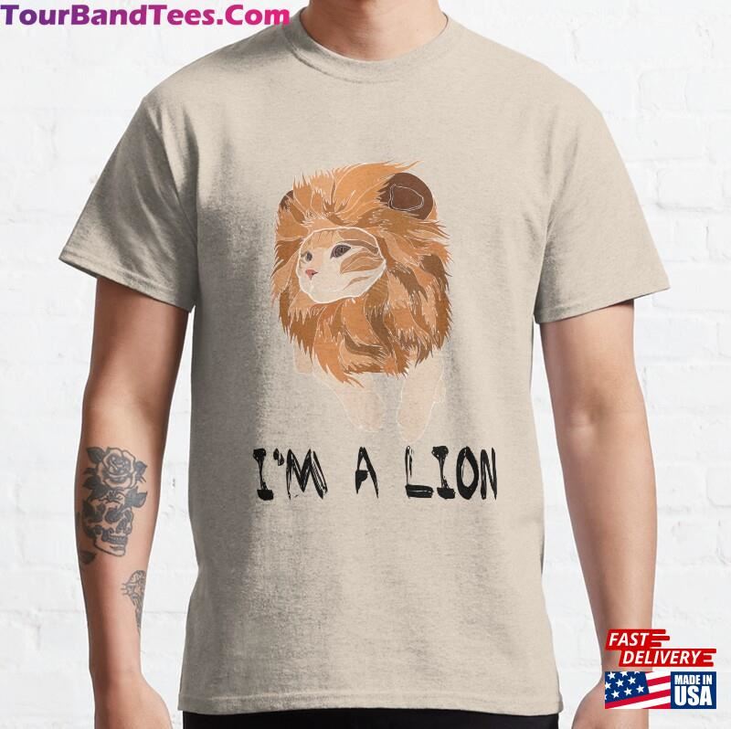 Show Your Love For Felines With Our Unique Quot Meow Shirt Designs Feature A Lion T-Shirt Classic 29Uf182139 – Utopia Fashion