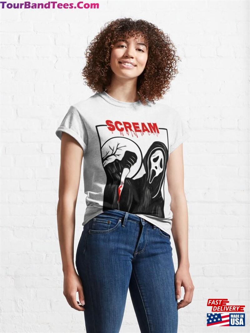 Spooky Cartoon Movie And Scary Ghost Face Classic T-Shirt Unisex 29Uf186771 – Utopia Fashion