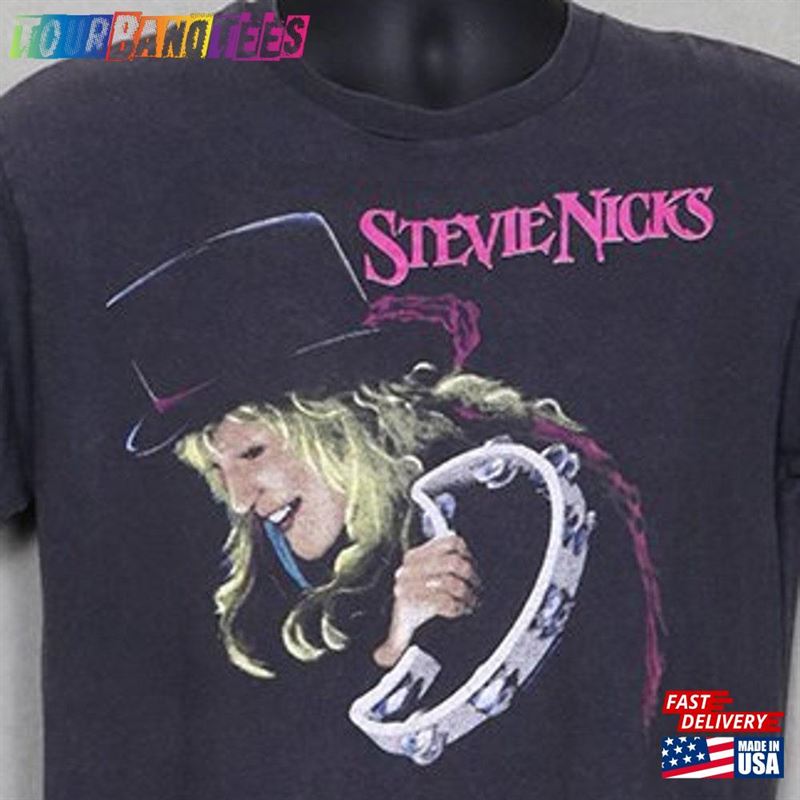 Stevie Nicks T Shirt Fleetwood Mac Faded Black Tee Classic Unisex 29Uf170331 – Utopia Fashion