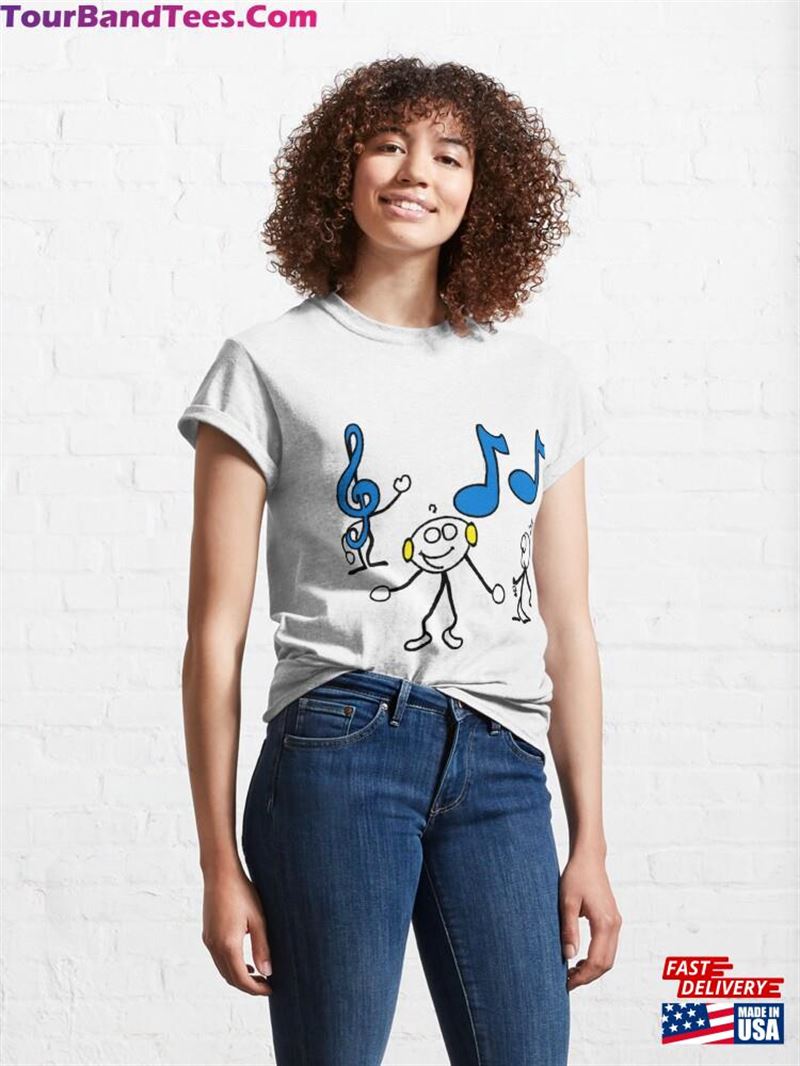 Stick Figure Music Cartoon Classic T-Shirt Sweatshirt 29Uf177827 – Utopia Fashion