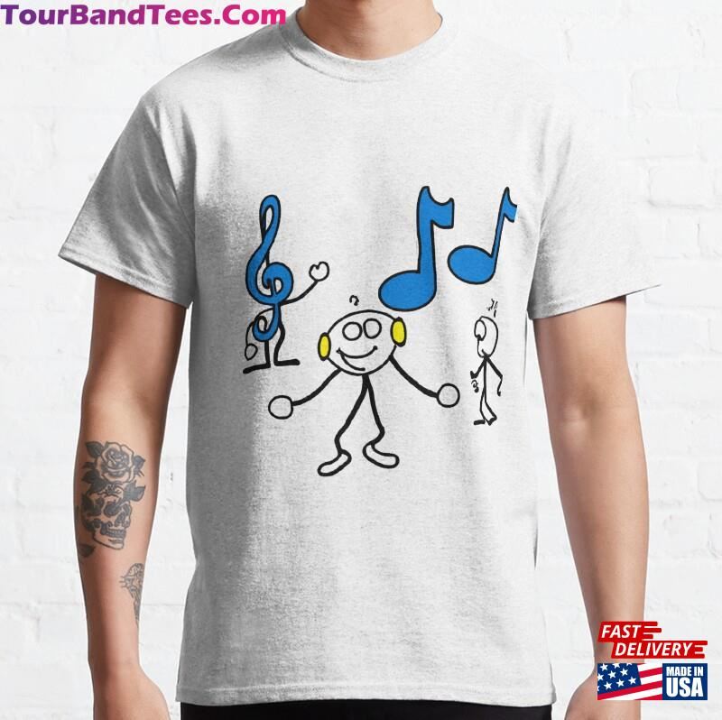 Stick Figure Music Cartoon Classic T-Shirt Sweatshirt 29Uf177827 – Utopia Fashion