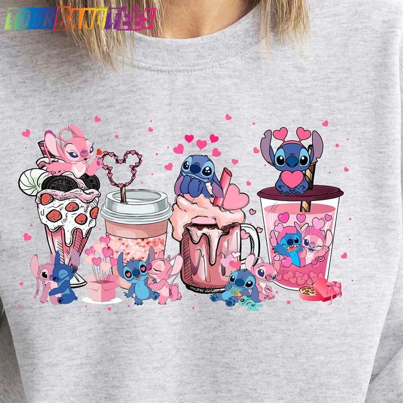 Stitch And Angel Sweatshirt Hot Drinks Shirt Couple Unisex T-Shirt 29Uf175506 – Utopia Fashion