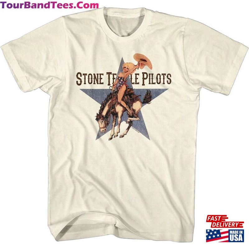 Stone Temple Pilots Men’S T-Shirt Cowgirl Riding Bronco Graphic Tee Alt Rock Concert Tour Merch Vintage 90S Grunge Music Fan Hoodie Unisex 29Uf165111 – Utopia Fashion