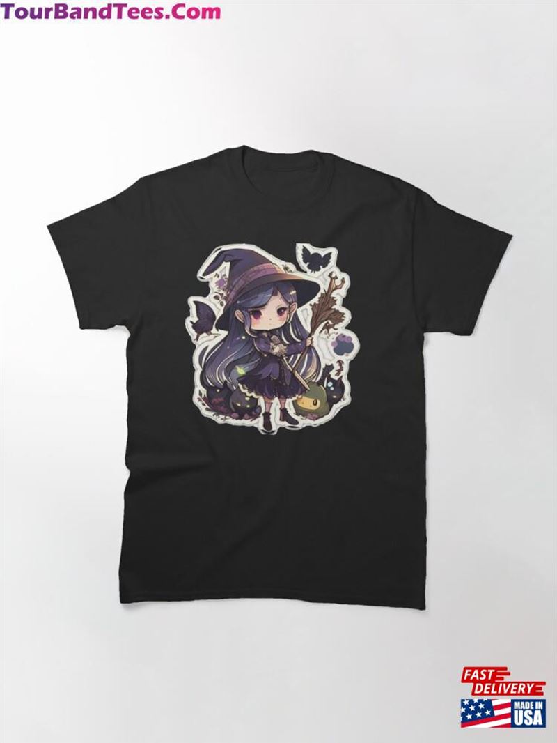 Summyon Anime Hibi Cute Witch Pumpkin Fire Black Classic T-Shirt Unisex 29Uf186864 – Utopia Fashion