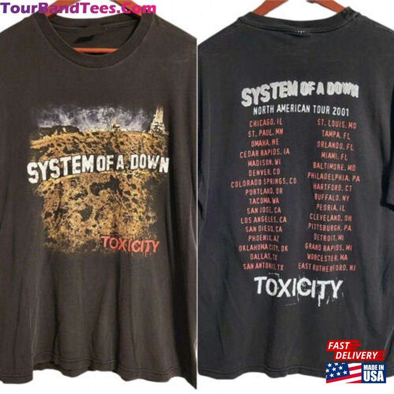 System Of A Down Toxicity Tour T-Shirt Vintage Shirt Heavy Metal Rock Band Tee Sweatshirt Unisex 29Uf170087 – Utopia Fashion