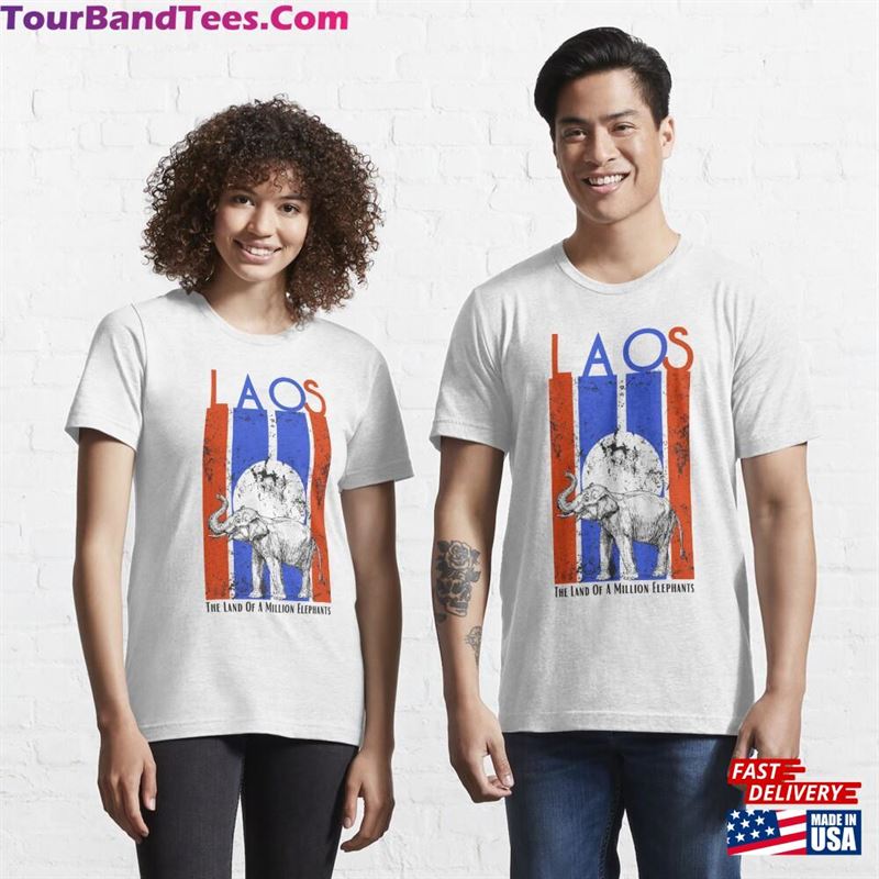 The Land Of A Million Elephants Laos Map T-Shirt Unisex 29Uf187623 – Utopia Fashion