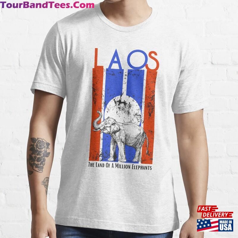 The Land Of A Million Elephants Laos Map T-Shirt Unisex 29Uf187623 – Utopia Fashion