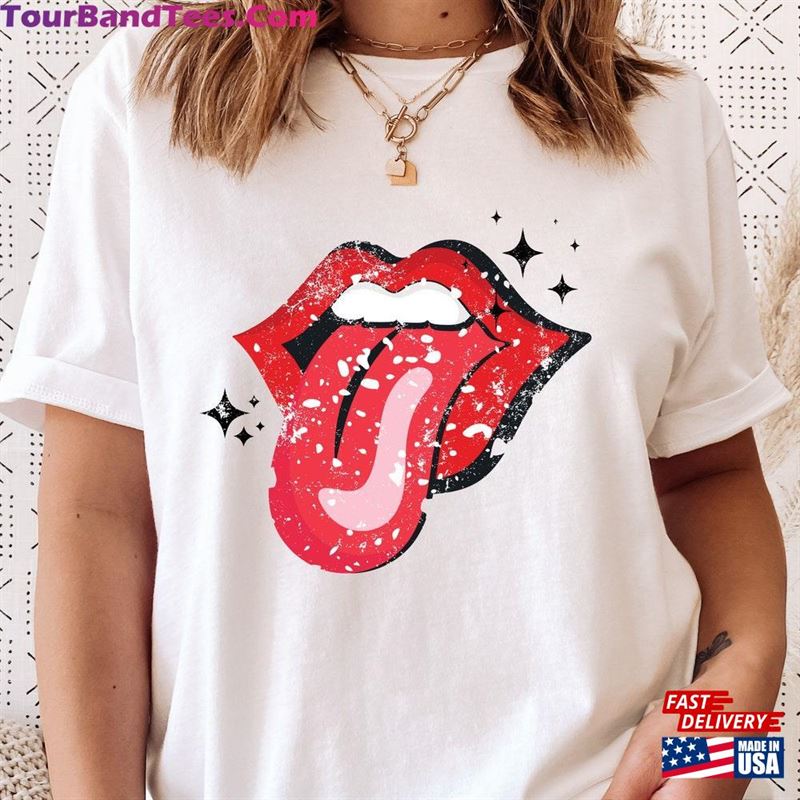 Tongue Out Graphic Tee Bella+Canvas Rocknroll Logo T-Shirt Classic 29Uf180581 – Utopia Fashion