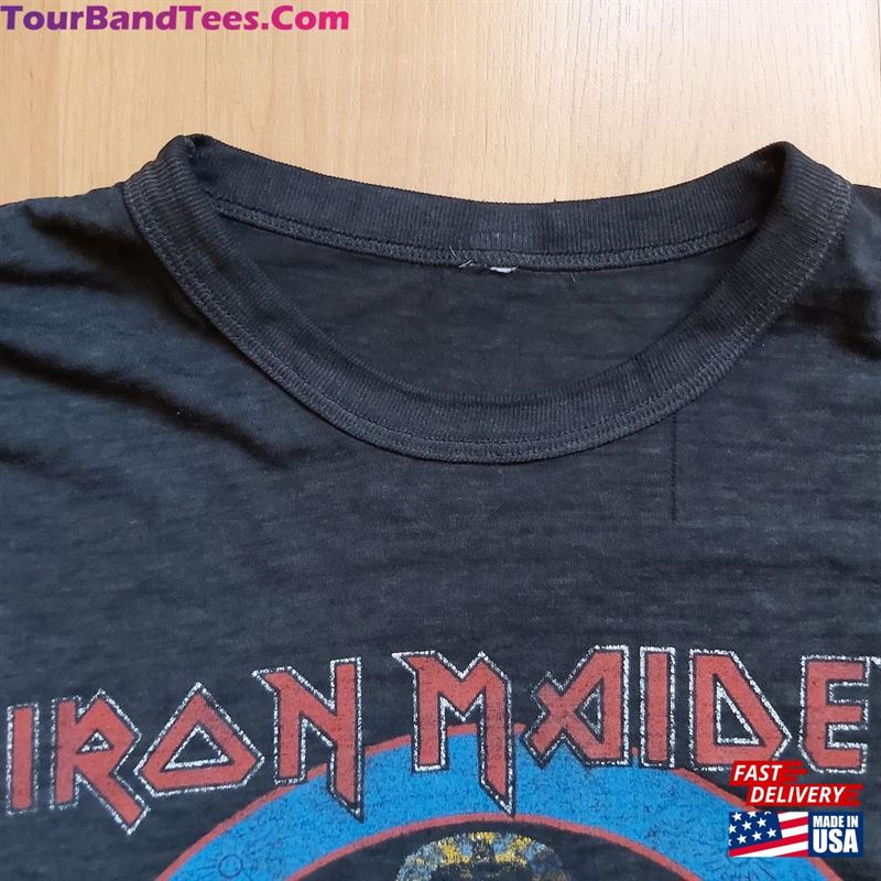 True Vintage 1980S Iron Maiden Distressed Powerslave Lightning Circle T-Shirt Hoodie 29Uf167526 – Utopia Fashion