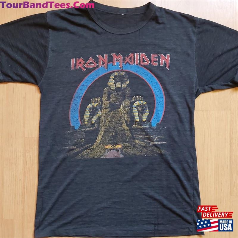 True Vintage 1980S Iron Maiden Distressed Powerslave Lightning Circle T-Shirt Hoodie 29Uf167526 – Utopia Fashion