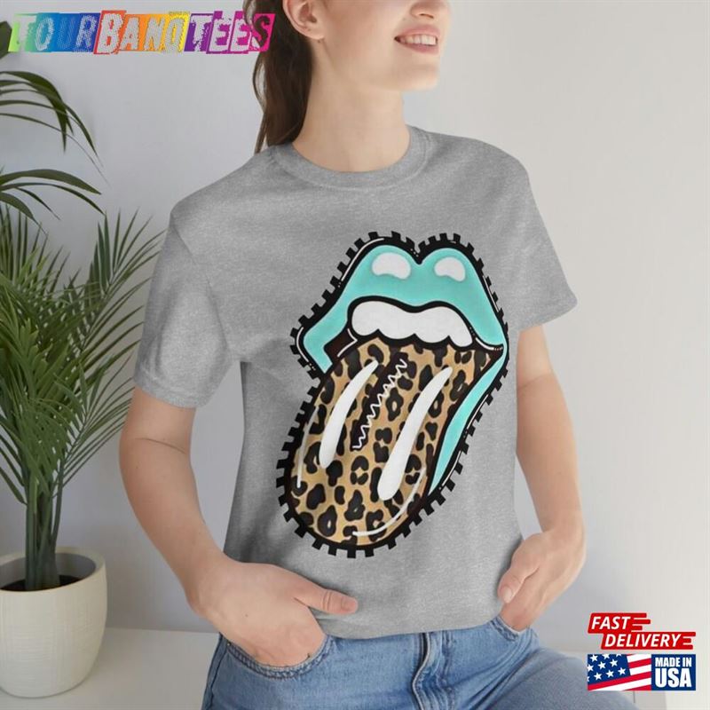 Turquoise + Leopard Rolling Stone Bella Canvas Short Sleeve Tee Hoodie Classic 29Uf173157 – Utopia Fashion