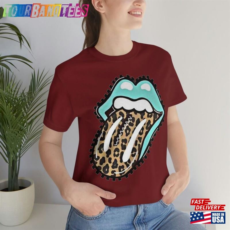 Turquoise + Leopard Rolling Stone Bella Canvas Short Sleeve Tee Hoodie Classic 29Uf173157 – Utopia Fashion