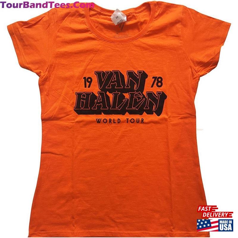 Van Halen Ladies T-Shirt World Tour’78 Unisex 29Uf166736 – Utopia Fashion