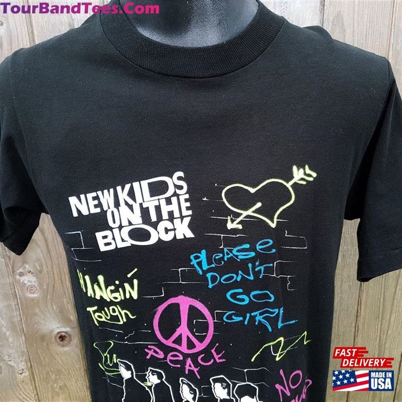 Vintage New Kids On The Block T-Shirt Backstage Pass Two Sided Rare Promo Tee Neon Splatter Tour Concert Sz S M Made In Canada Unisex 29Uf167574 – Utopia Fashion