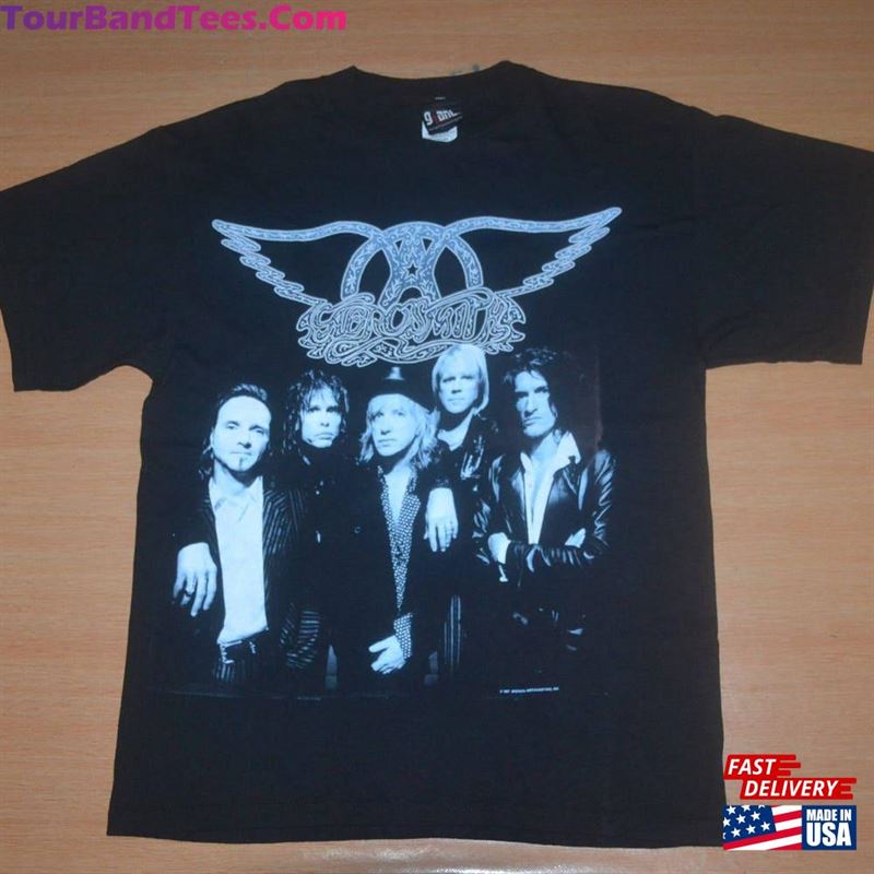 Vintage Aerosmith Nine Lives World Tour Concert Rare Promo 90S T-Shirt Hoodie 29Uf165627 – Utopia Fashion