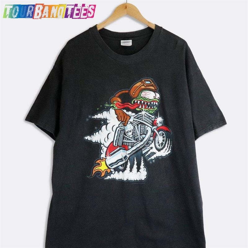 Vintage Monster On Motorcycle Art T-Shirt Sweatshirt 29Uf178975 – Utopia Fashion