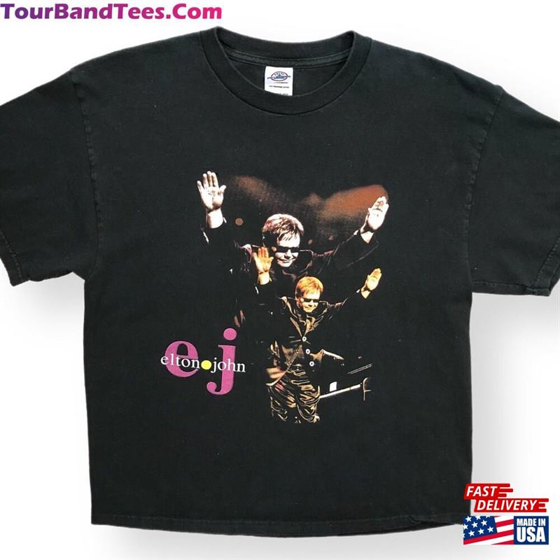 Vintage 2000S Elton John World Tour Double Sided Rock Roll Band T-Shirt Size Large Unisex Classic 29Uf168713 – Utopia Fashion