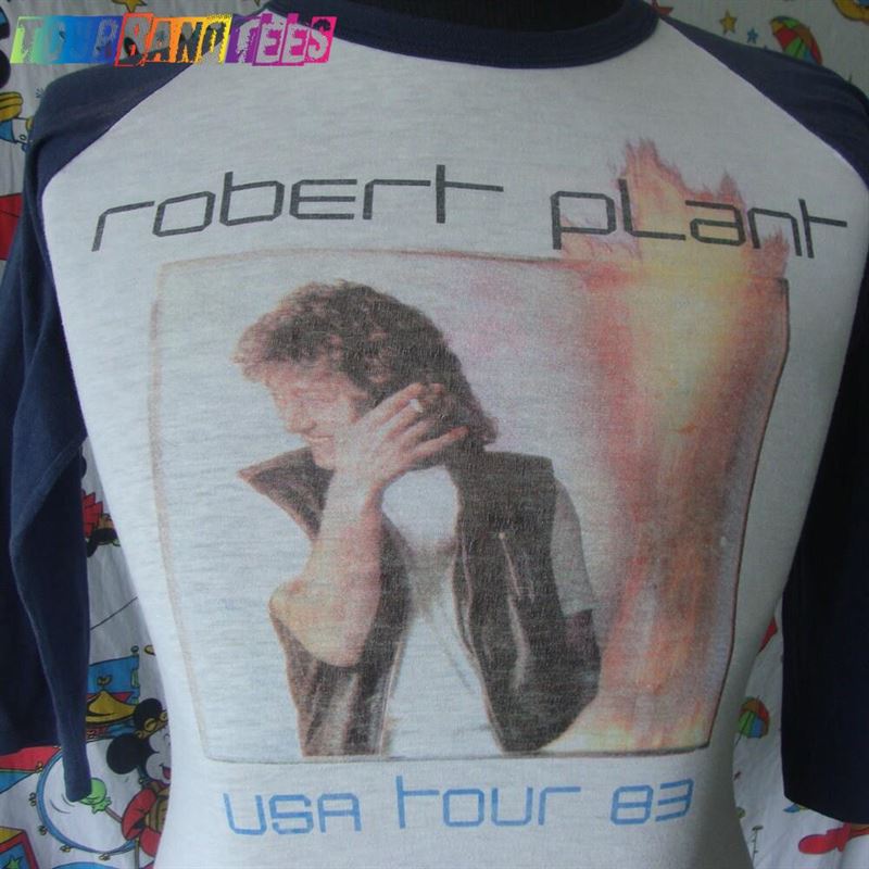 Vintage 80’S Robert Plant Of Led Zeppelin Tour Baseball Jersey Sleeve Concert To Raglan T-Shirt Sz Unisex 29Uf174590 – Utopia Fashion