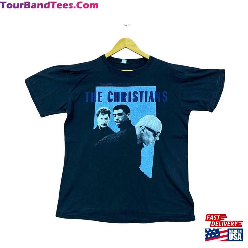 Vintage 80S The Christians World Tour Album Singles British Musical Ensemble Soul Cappella Pop Band Britpop Grunge Promo T Shirts Unisex T-Shirt 29Uf164936 – Utopia Fashion