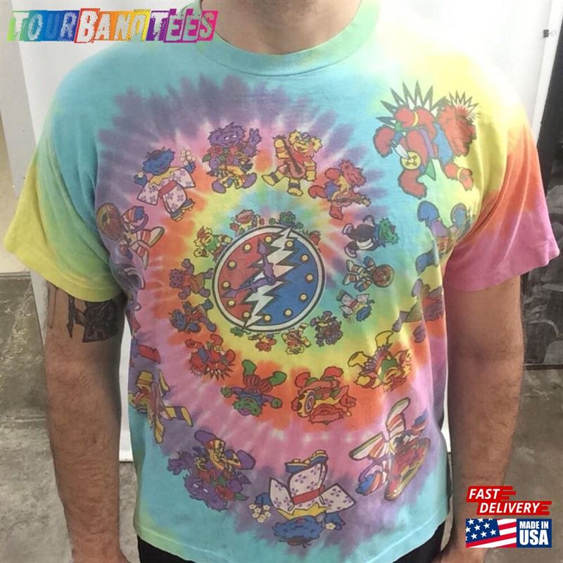 Vintage 90’S Original Grateful Dead Rock Band Concert Spiraling Bears Tie Dye T-Shirt (Made In Usa) (Size M Hoodie Sweatshirt 29Uf172401 – Utopia Fashion