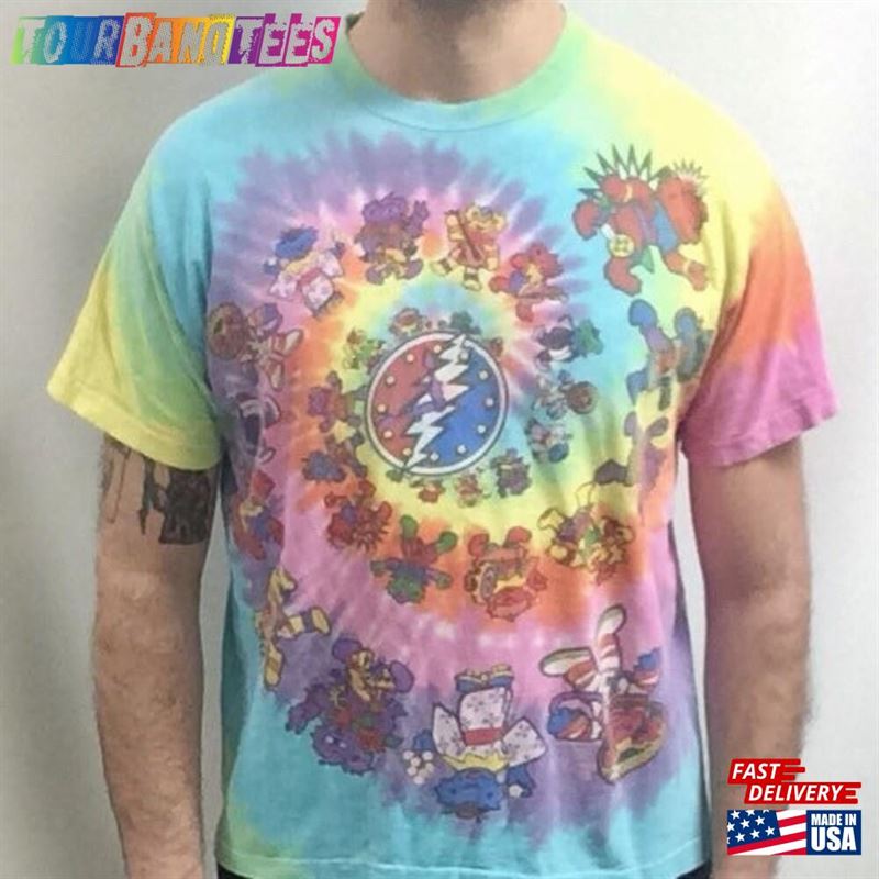 Vintage 90’S Original Grateful Dead Rock Band Concert Spiraling Bears Tie Dye T-Shirt (Made In Usa) (Size M Hoodie Sweatshirt 29Uf172401 – Utopia Fashion