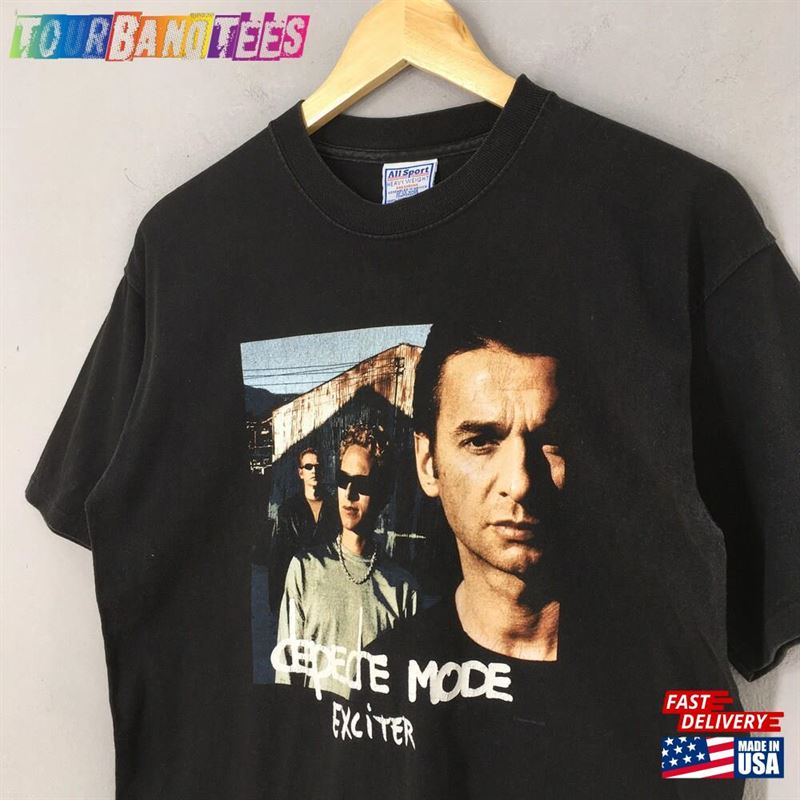 Vintage 90’S Depeche Mode Band T-Shirt Medium Exciter Tour Concert New Wave Synthpop Rock Black Tee Size M Classic Sweatshirt 29Uf172717 – Utopia Fashion