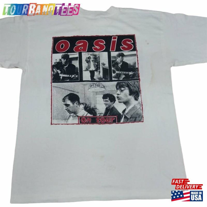 Vintage 90’S Oasis English Rock Band White Xlarge T-Shirt Shirts Line Up Genre Britpop Loud Tour Size Xl Unisex 29Uf165995 – Utopia Fashion