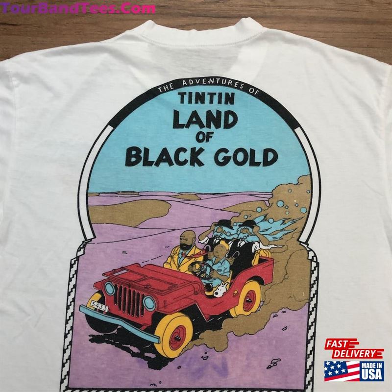 Vintage The Adventures Of Tintin Shirt Land Black Gold Classic T-Shirt 29Uf165105 – Utopia Fashion