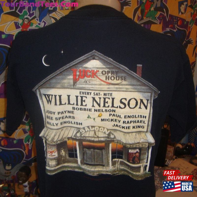 Vintage 90’S Willie Nelson Luck Opry House Tour Concert Country Western T-Shirt Adult Size L Unisex Sweatshirt 29Uf165732 – Utopia Fashion