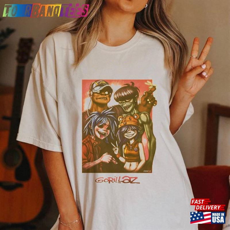 Vintage 90S Gorillaz Shirt For Men Retro Merch Tshirt Classic Unisex 29Uf173107 – Utopia Fashion