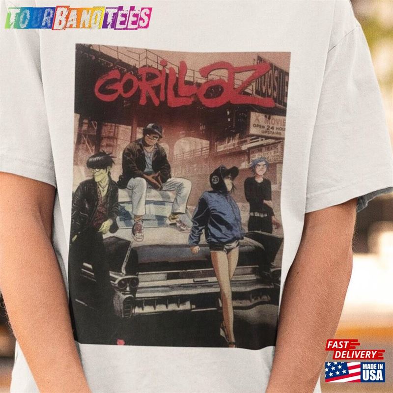 Vintage 90S Gorillaz T-Shirt Rock Unisex Tee Retro Merch Classic 29Uf171140 – Utopia Fashion