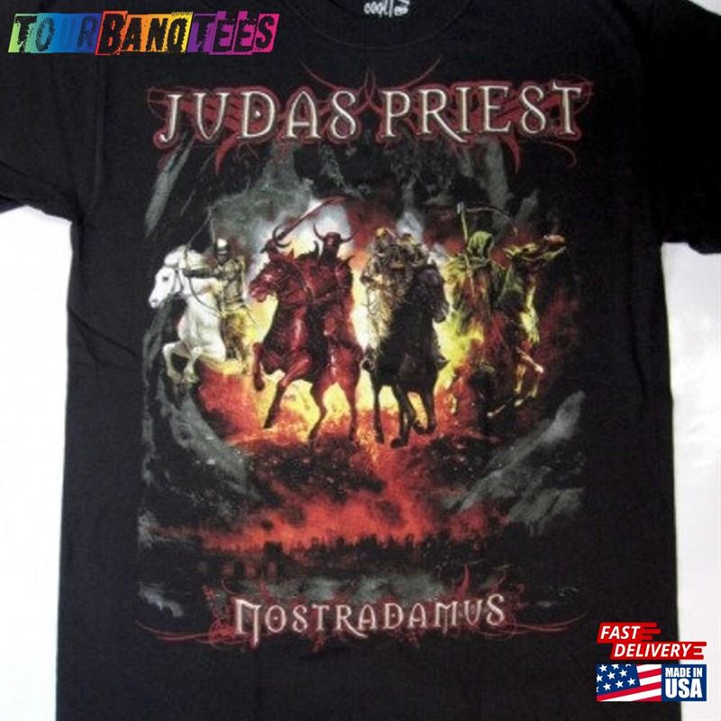 Vintage 90S Judas Priest Nostradamus New Black T Shirt Classic T-Shirt 29Uf173258 – Utopia Fashion