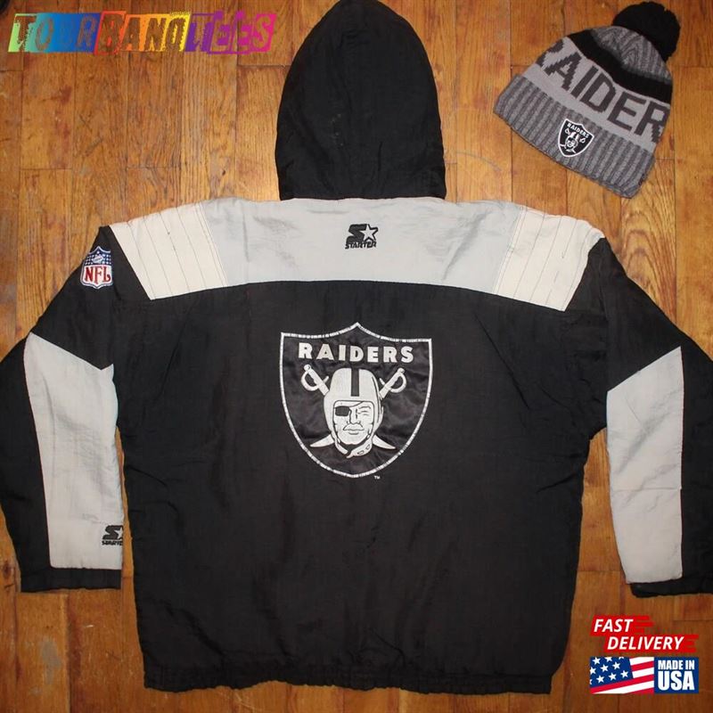 Vintage 90S Starter Oakland Los Angeles Raiders Jacket + Beanie W Sweatshirt Hoodie 29Uf170421 – Utopia Fashion