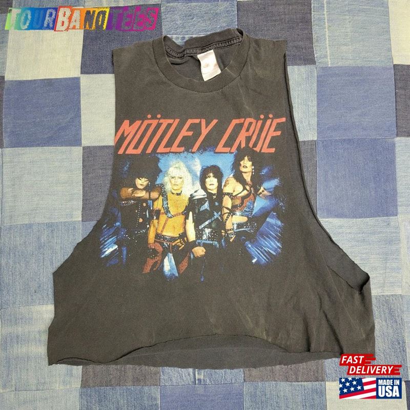 Vintage 90S Y2K Crop Tank Top Motley Crue Tour Band Tshirt Sweatshirt Unisex 29Uf172122 – Utopia Fashion