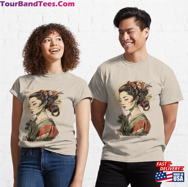 Vintage Anime Asian Style Geisha Classic T-Shirt Sweatshirt Hoodie 29Uf182808 – Utopia Fashion