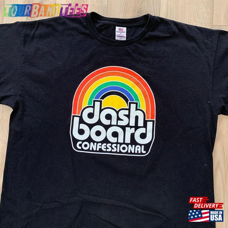 Vintage Dashboard Confessional Band T-Shirt Rainbow Live Music Tour Album Promo Graphic Streetwear Fashion Hoodie Classic 29Uf166033 – Utopia Fashion