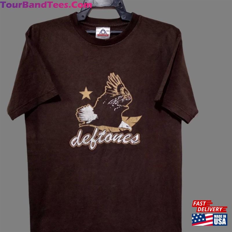 Vintage Deftones American Alternative Metal Band Medium Brown T-Shirt Hoodie 29Uf169047 – Utopia Fashion