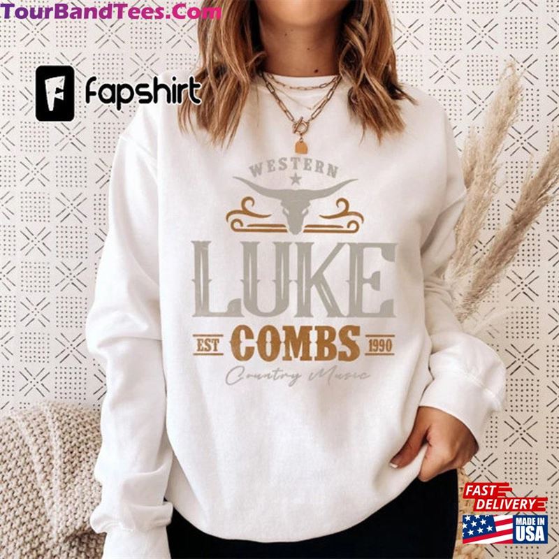 Vintage Luke Combs Est T-Shirt Hoodie Western Bullhead Tour Merch Unisex 29Uf169443 – Utopia Fashion