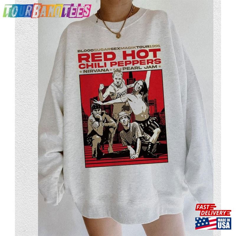 Vintage Rhcp Tour Merch Red Hot Chili Peppers Shirt Rock Band Tee T-Shirt Hoodie 29Uf166163 – Utopia Fashion