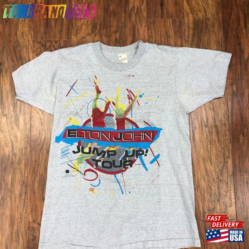 Vintage Vtg 1980S 80S Elton John Gray Jump Up Tour Band T-Shirt Unisex 29Uf166339 – Utopia Fashion