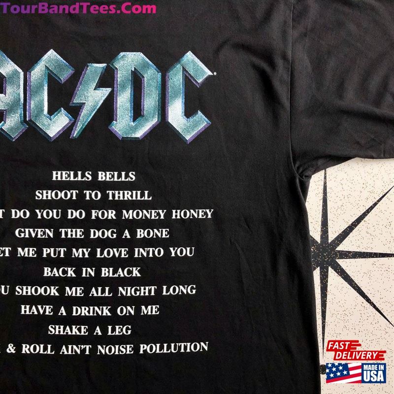 Vintage Y2K Back In Black Acdc Double Sided Graphic T Unisex Classic 29Uf166022 – Utopia Fashion