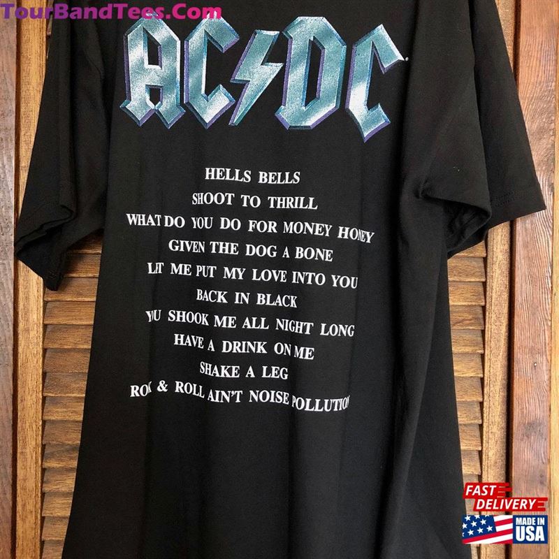 Vintage Y2K Back In Black Acdc Double Sided Graphic T Unisex Classic 29Uf166022 – Utopia Fashion