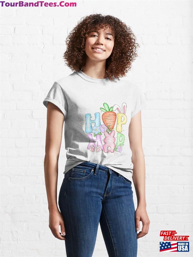 Watercolor Cartoon Easter Hop Bunny Funny Classic T-Shirt Unisex 29Uf181894 – Utopia Fashion