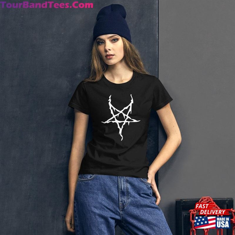 White Melting Inverted Pentagram Black Metal Women’S Short Sleeve Babydoll T-Shirt Sweatshirt Unisex 29Uf168687 – Utopia Fashion