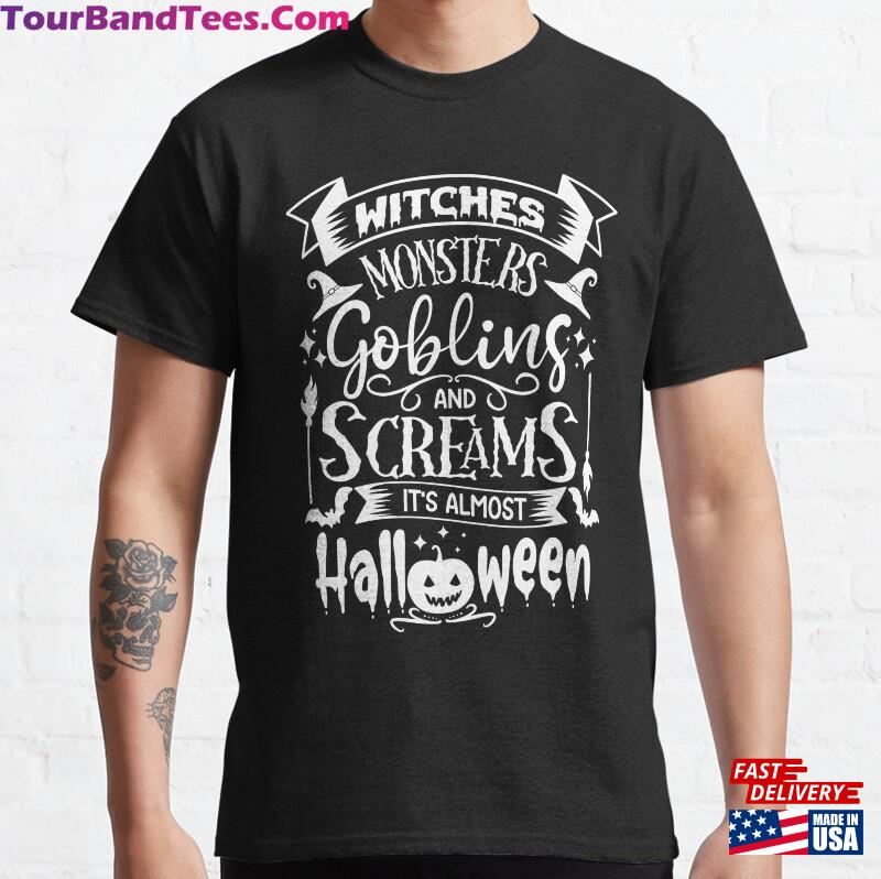 Witches Monster Goblins And Screams Halloween T-Shirt Season Shirt Unisex Hoodie 29Uf182238 – Utopia Fashion