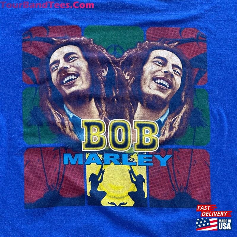 Y2K Electric Blue Bob Marley Double Sided Graphic T-Shirt Sweatshirt Hoodie 29Uf167358 – Utopia Fashion