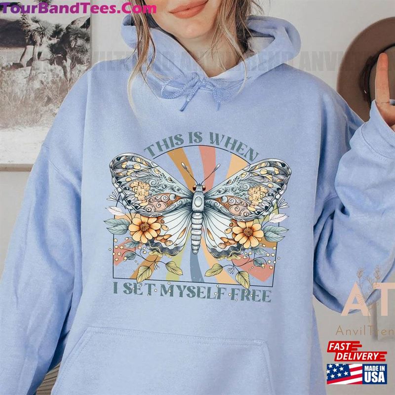 Yeah Sure Okay Statement Double Butterfly Shirt This Is When I Set Myself Free Heart First Tour Unisex T-Shirt 29Uf187442 – Utopia Fashion